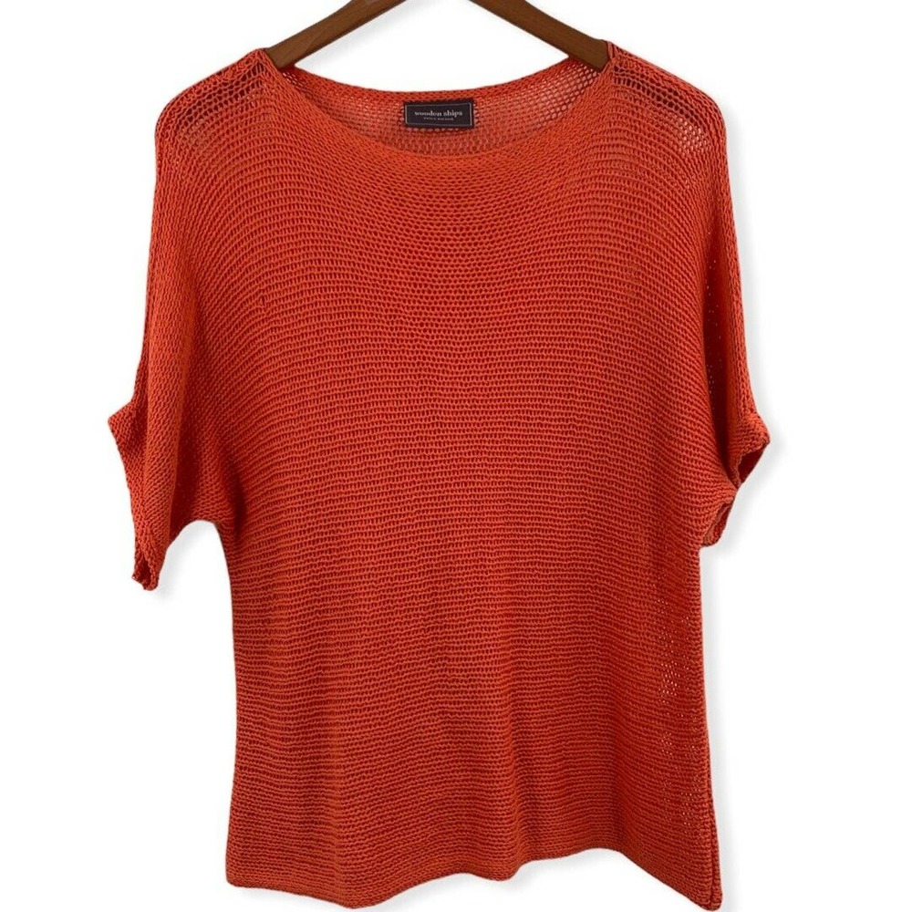 Wooden Ships Orange Short Sleeve Sweater